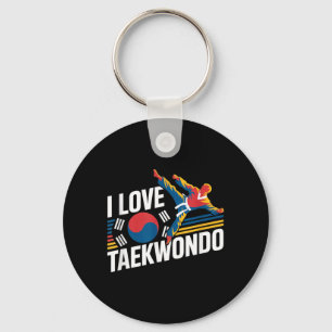 I Love Taekwondo Martial Arts Pride Keychain