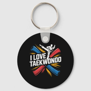 I Love Taekwondo Martial Arts Spirit Keychain