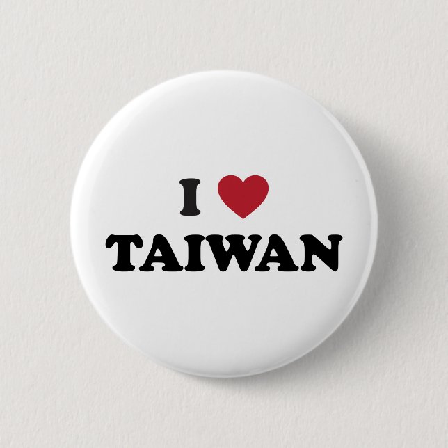 I Love Taiwan 2 Inch Round Button (Front)