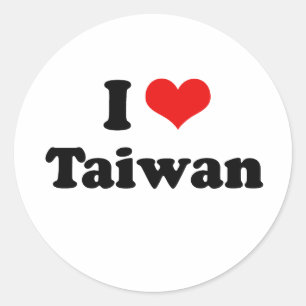 I Love Taiwan Tshirt Classic Round Sticker