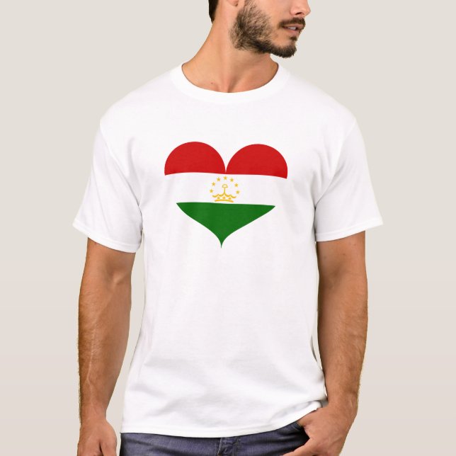 I Love Tajikistan Flag T-Shirt (Front)