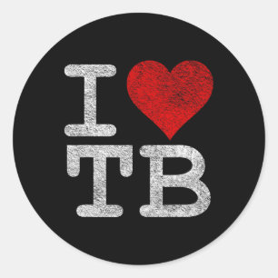 I Love Tampa Bay I Heart Tb Florida Football Classic Round Sticker