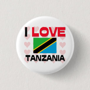 I Love Tanzania 1 Inch Round Button