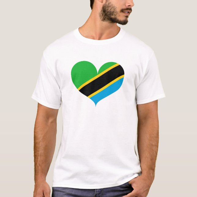 I Love Tanzania Flag T-Shirt (Front)
