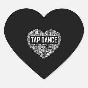 I Love Tap Dance Dog Lover Dancer Gifts for Women Heart Sticker