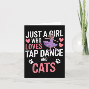I Love Tap Dancing And Cats Gifts Tap Dancer Lover Card