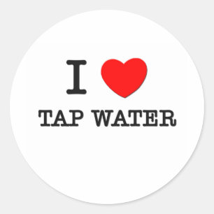 I Love Tap Water Classic Round Sticker