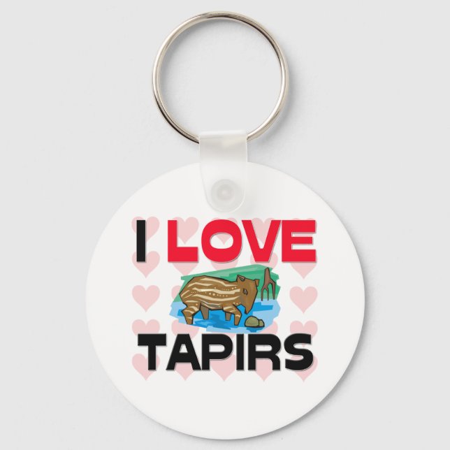 I Love Tapirs Keychain (Front)