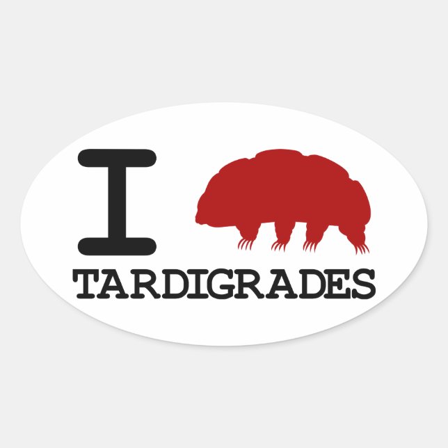 I Love Tardigrades Oval Sticker (Front)