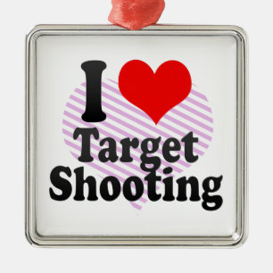I love Target Shooting Metal Ornament