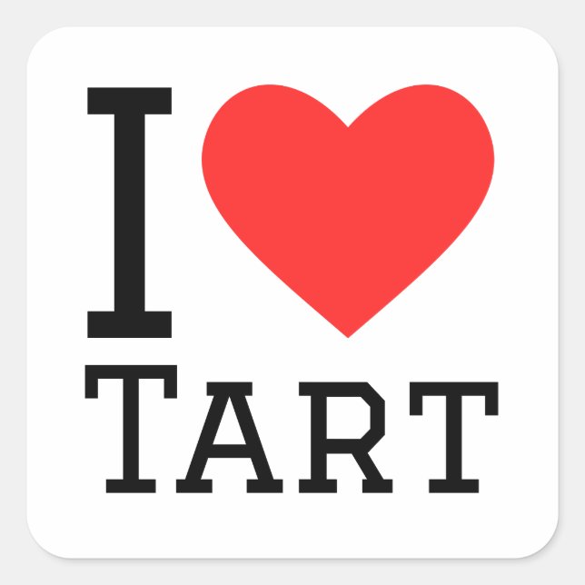 I love tart square sticker (Front)