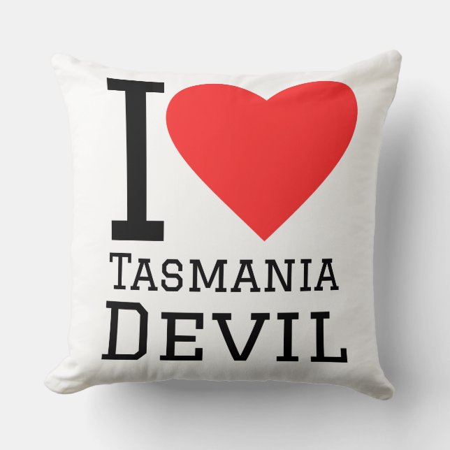 I love Tasmania devil  Throw Pillow (Front)