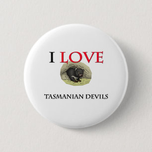 I Love Tasmanian Devils 2 Inch Round Button