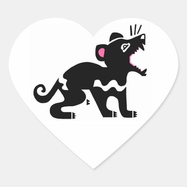 I love Tasmanian DEVILS -Original graphics -Nature Heart Sticker (Front)