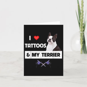 I Love Tattoos And My Border Collie Dog Tattooed M Card