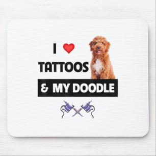 I Love Tattoos And My Golden Doodle Dog Tattooed M Mouse Pad