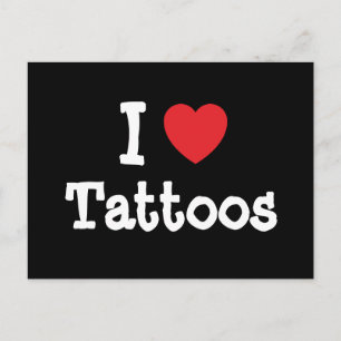 I love Tattoos heart custom personalized Postcard