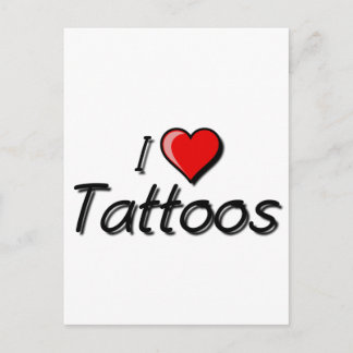 I Love Tattoos Postcard
