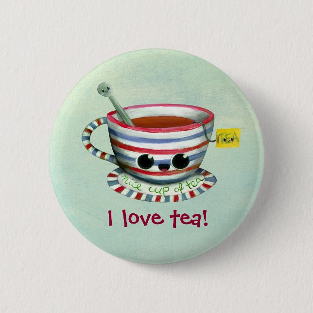 I love Tea 2 Inch Round Button (Front)
