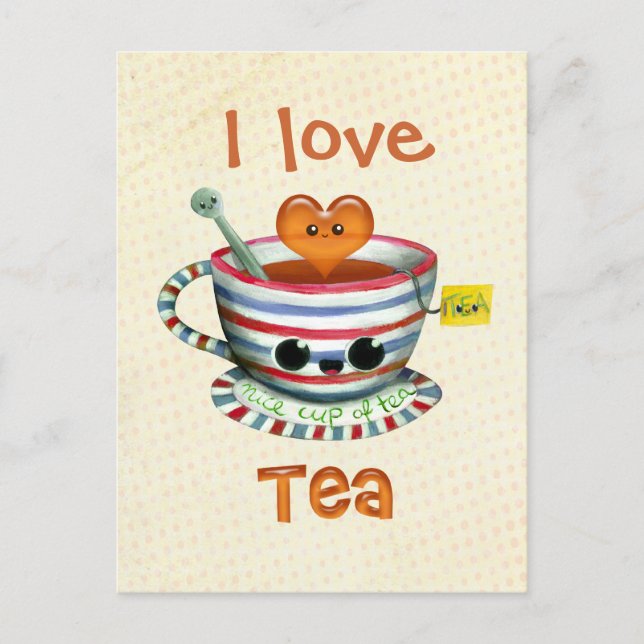 I love Tea Postcard (Front)