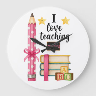 I love teaching reading teacher clock