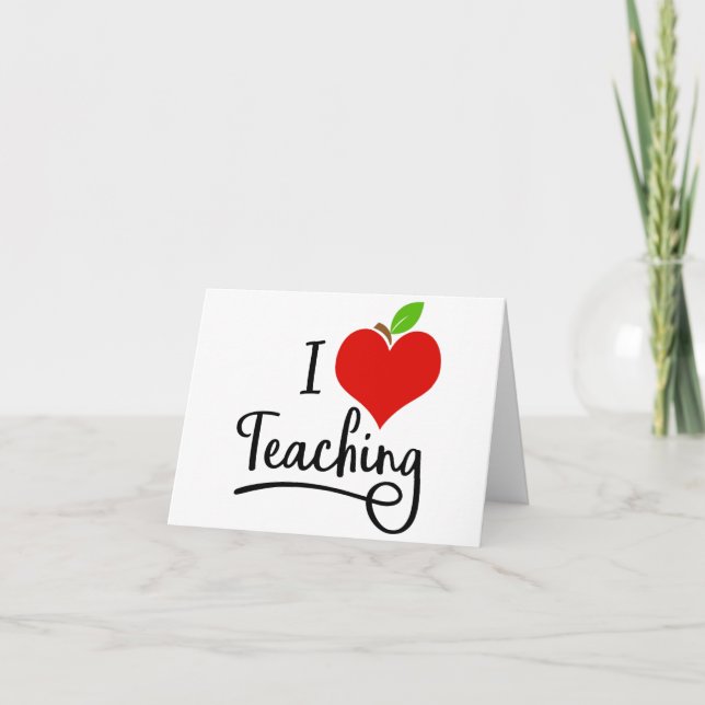 I Love Teaching Teacher   Holiday Card (Front)