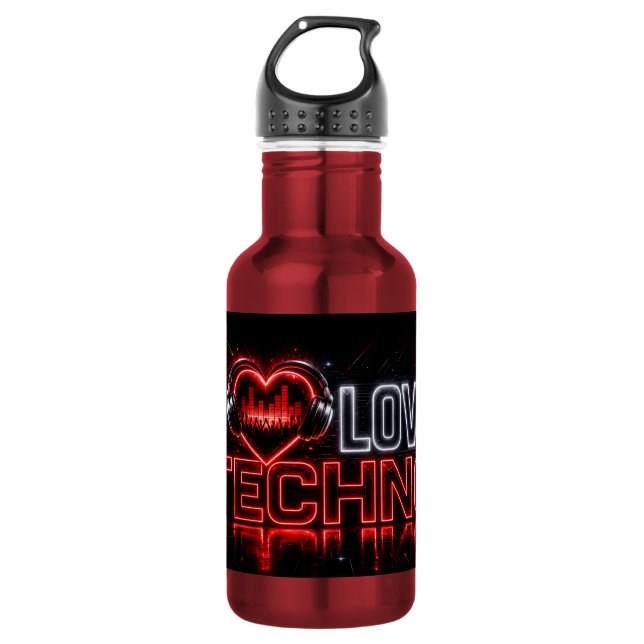 I LOVE TECHNO 532 ML WATER BOTTLE (Front)