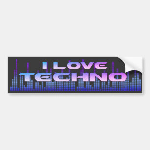 I love Techno Bumper Sticker