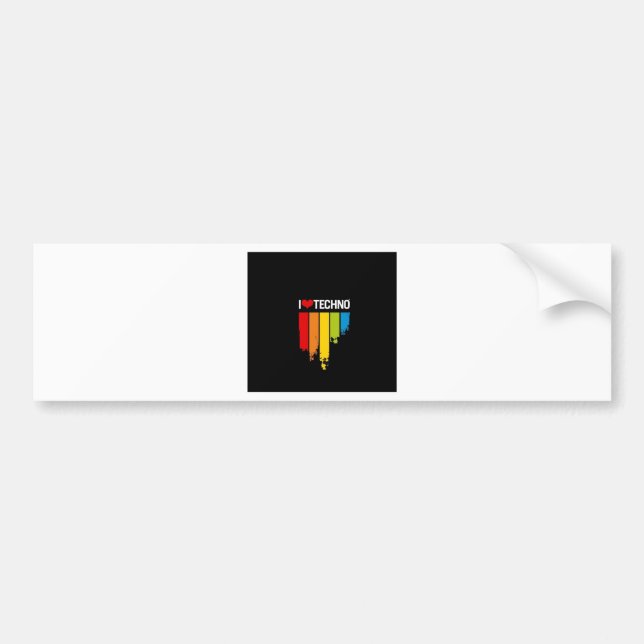 I Love Techno Bumper Sticker (Front)