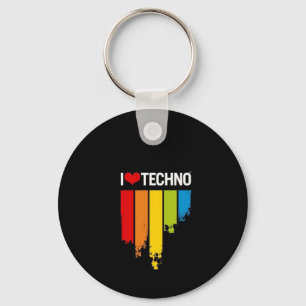 I Love Techno Keychain