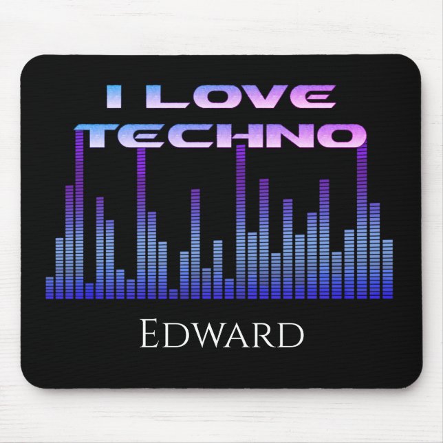 I love Techno Mouse Pad (Front)
