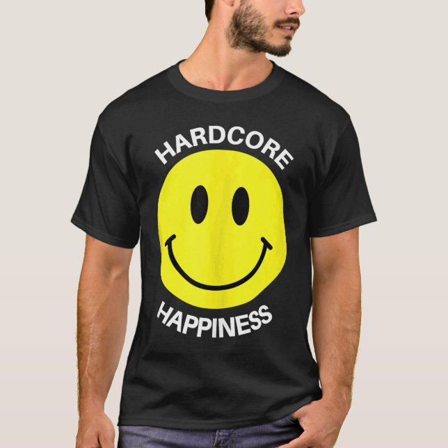 I Love Techno Music Acid House Smile Hardcore Happ T-Shirt (Front)