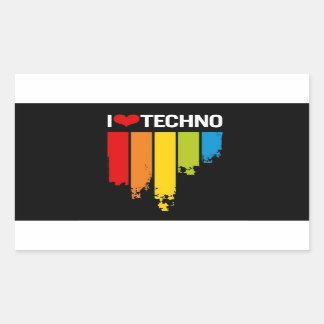 I Love Techno Music Sticker