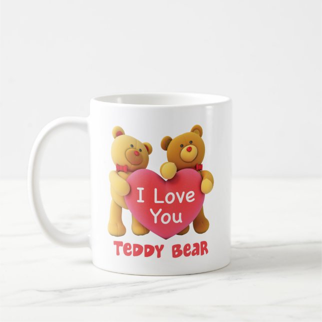 I Love Teddy Bear Coffee Mug (Left)
