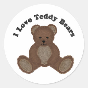 I Love Teddy Bears Fuzzy Buddy Sticker