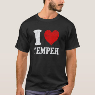 I Love Tempeh Vegan Vegetarian Vintage T-Shirt