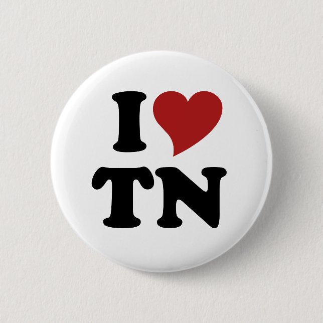 I Love Tennessee 2 Inch Round Button (Front)