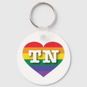 I Love Tennessee Rainbow Heart Keychain