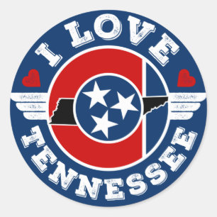 I Love Tennessee State Flag and Map Classic Round Sticker