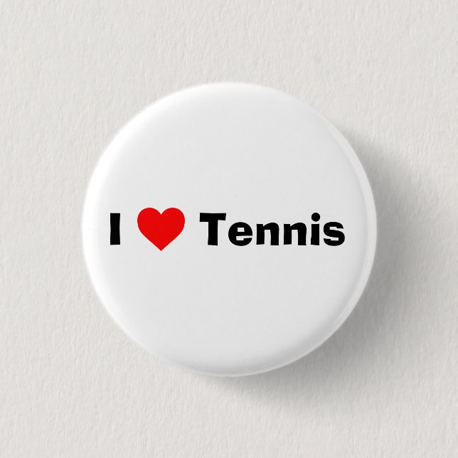 I love Tennis  1 Inch Round Button (Front)