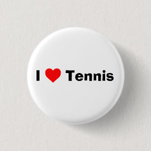 I love Tennis  1 Inch Round Button