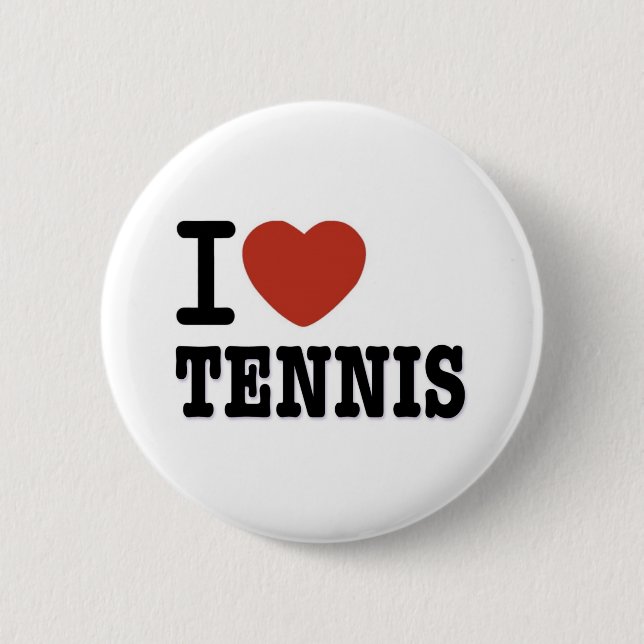 I LOVE TENNIS 2 INCH ROUND BUTTON (Front)