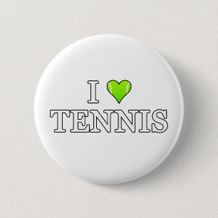 I Love Tennis 2 Inch Round Button