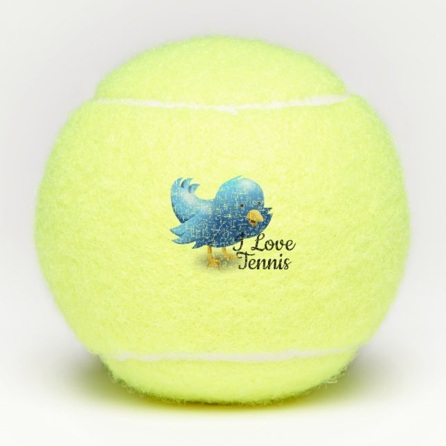 I Love tennis Bird Tennis Balls (Front)
