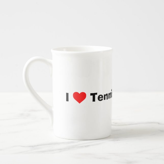 I love Tennis  Bone China Mug (Left)