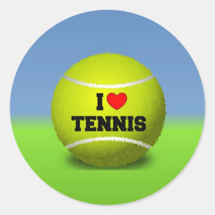 I Love Tennis Classic Round Sticker