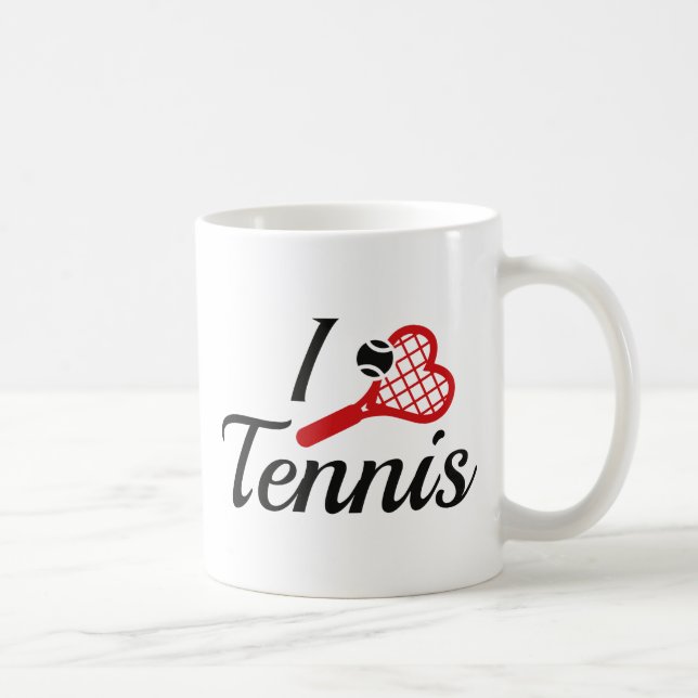 I Love Tennis Coffee Mug (Right)