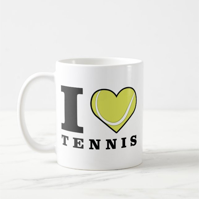 I Love Tennis Coffee Mug (Left)