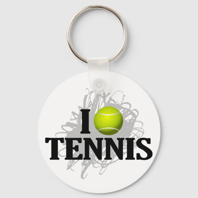 I Love Tennis Emblem Keychain (Front)