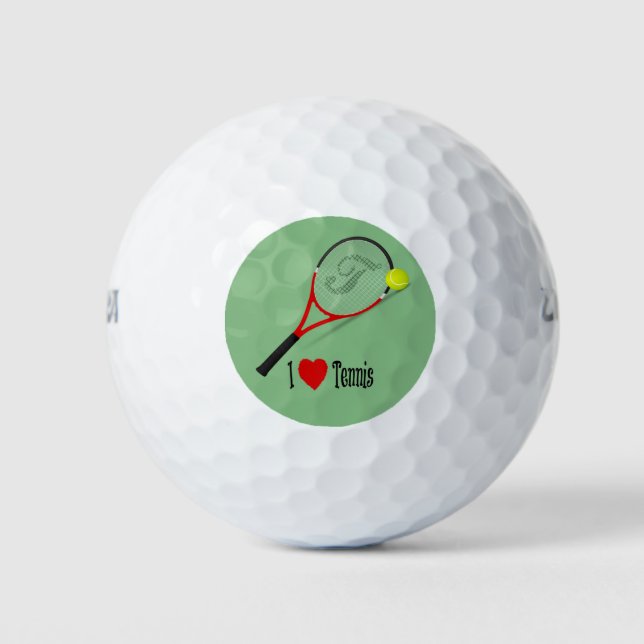 I Love Tennis Golf Balls (Front)